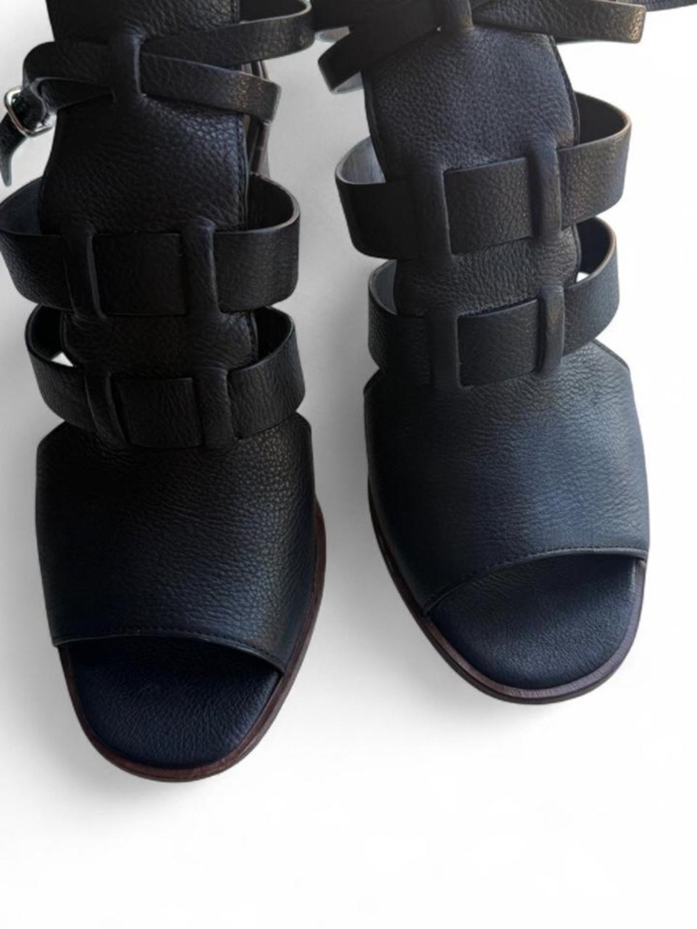 Via Spiga Black Strappy Leather Sandals (size 8)